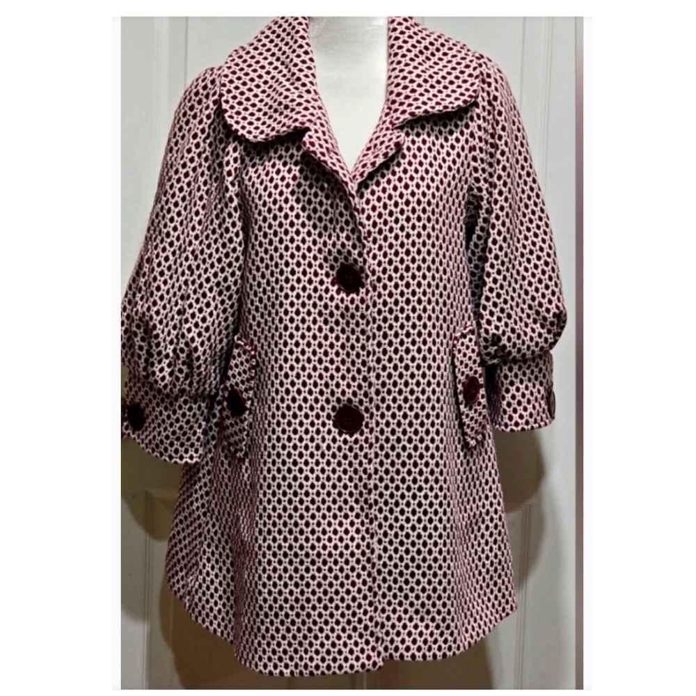 Stylish Red and White Women's Coat
